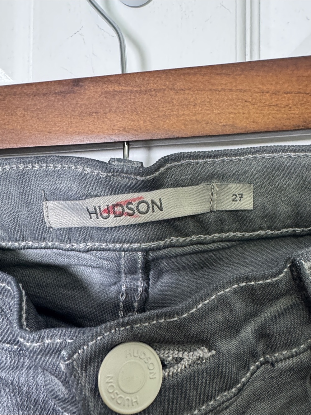 Hudson Rose Washed Slate Cuffed Wide Leg Jeans Size 27 - Picture 2 of 9